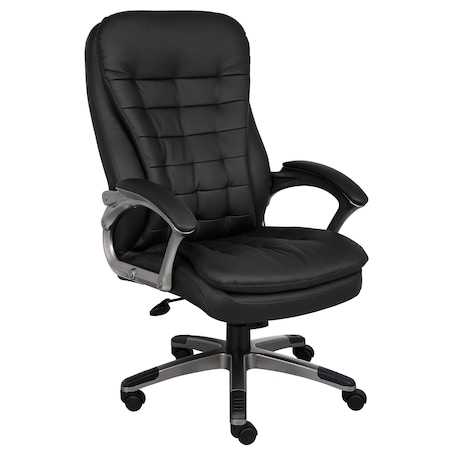 Boss High Back Executive Chair with Pewter Finished Base/Arms B9331